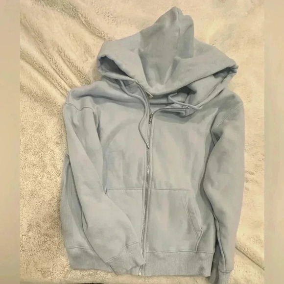 Victoria Secret hoodie fleece lined light blue size small - Picture 4 of 6